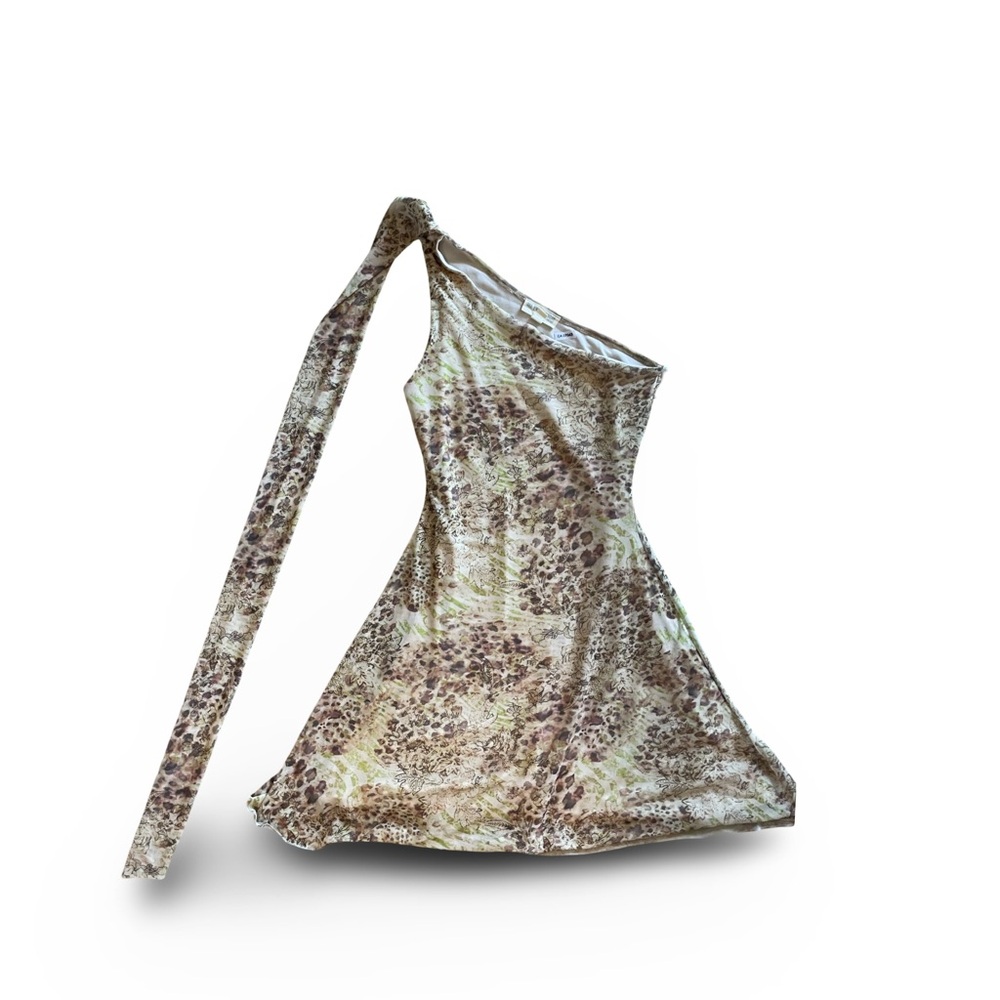 Leopard Print One-Shoulder Dress